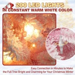 6 Ft. Pre-Lit LED Pencil Slim Flocked Artificial Christmas Tree With Warm White Light, Pink -Northlight Shop veikous pre lit christmas trees hp1001 18pk 77 1000