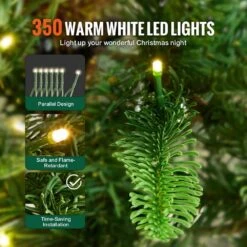Christmas Tree, 6.5 Ft. Artificial Christmas Tree, Full Holiday PreLit Decor Tree With 350 White LED Lights 900 Branch -Northlight Shop vevor pre lit christmas trees rzsdsqbsdsds8es4av1 1f 1000