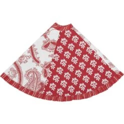 21 In. Natalia Cherry Red Farmhouse Christmas Decor Mini Tree Skirt -Northlight Shop vhc brands christmas tree skirts 26581 4f 1000