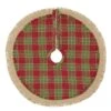 21 In. Robert Barn Red Rustic Christmas Decor Mini Tree Skirt