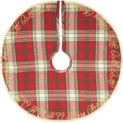 21 In. HO Holiday Cherry Red Farmhouse Christmas Decor Mini Tree Skirt
