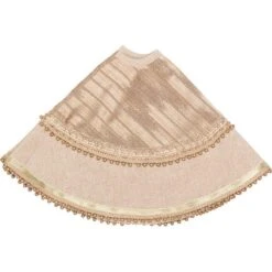 21 In. Celebrate Bronze Tan Glam Christmas Decor Mini Tree Skirt -Northlight Shop vhc brands christmas tree skirts 32006 4f 1000