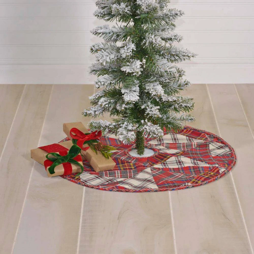 21 In. Peyton Tomato Red Traditional Christmas Decor Mini Tree Skirt 3 21 In. Peyton Tomato Red Traditional Christmas Decor Mini Tree Skirt - Image 3