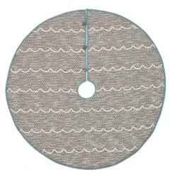48 In. Sanbourne Creme White Coastal Christmas Decor Tree Skirt