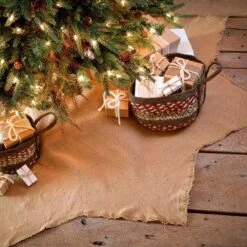 48 In. Burlap Natural Tan Farmhouse Christmas Decor Tree Skirt 15 48 In. Burlap Natural Tan Farmhouse Christmas Decor Tree Skirt -Northlight Shop vhc brands christmas tree skirts 6176 31 1000