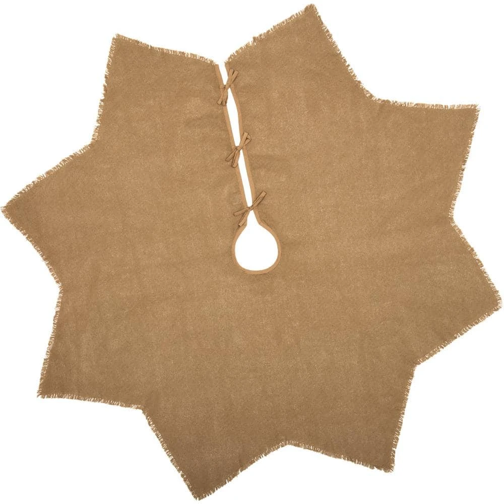 48 In. Burlap Natural Tan Farmhouse Christmas Decor Tree Skirt 1 48 In. Burlap Natural Tan Farmhouse Christmas Decor Tree Skirt