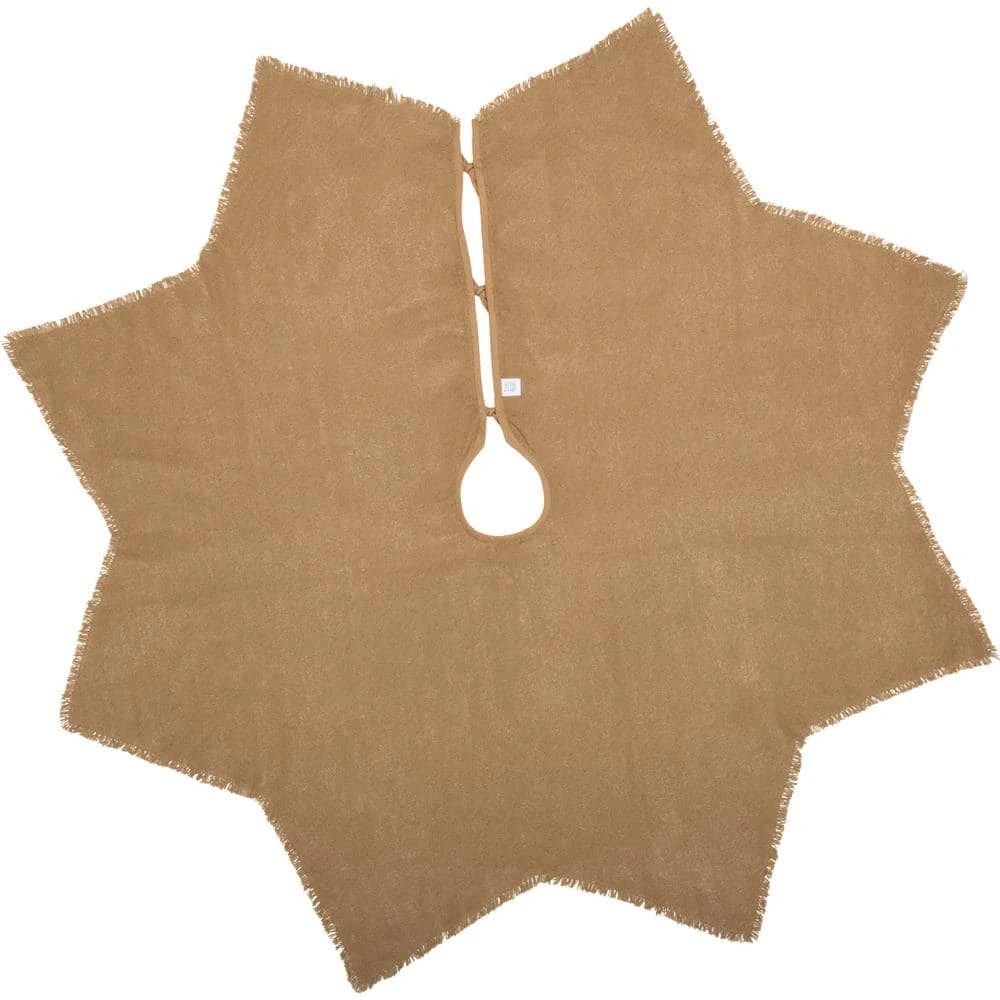 48 In. Burlap Natural Tan Farmhouse Christmas Decor Tree Skirt 2 48 In. Burlap Natural Tan Farmhouse Christmas Decor Tree Skirt - Image 2