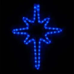 18 In. 65-Light LED Blue Hanging Bethlehem Star