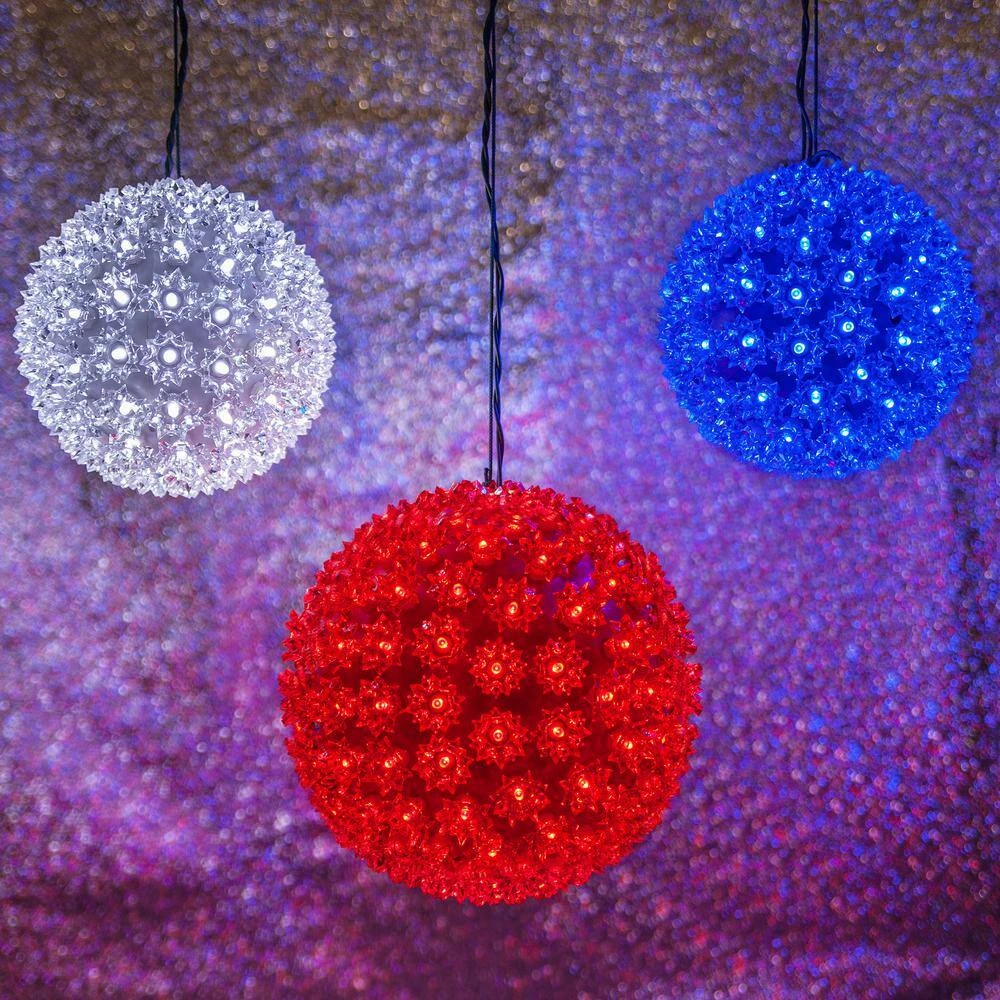 7.5 In. 120-Light LED Red Decorative Starlight Sphere 8 7.5 In. 120-Light LED Red Decorative Starlight Sphere - Image 8