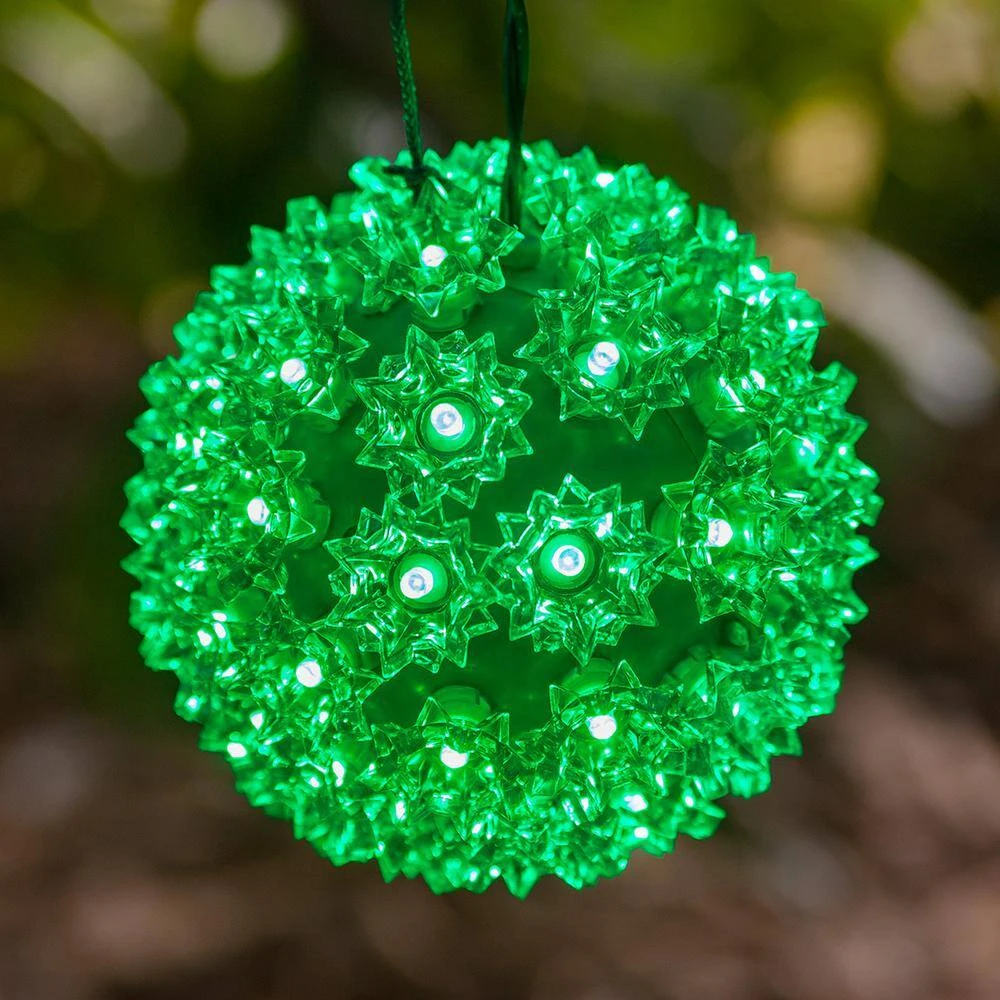 7.5 In. 120-Light LED Green Decorative Starlight Sphere 2 7.5 In. 120-Light LED Green Decorative Starlight Sphere - Image 2
